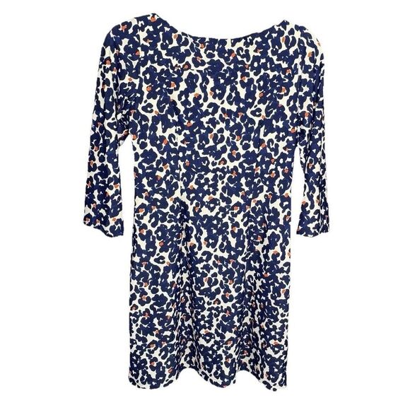 Jude Connally 3/4 Sleeve Shift Dress Women’s Size XS Blue Pattern Style 123 - Picture 3 of 7